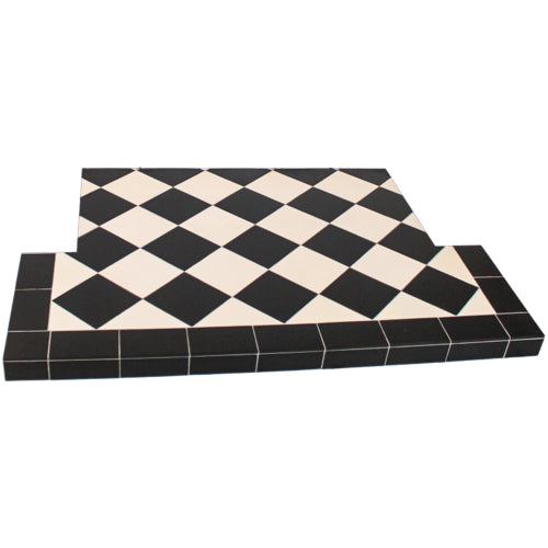 Diamond Quarry Hearth Black/White