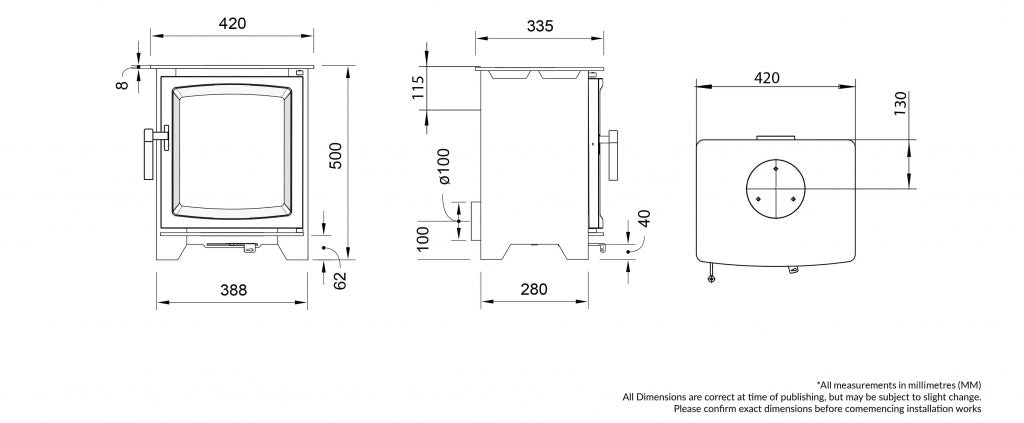 Henley Stoves Leaf 5kW Compact Wood Burning (Eco)