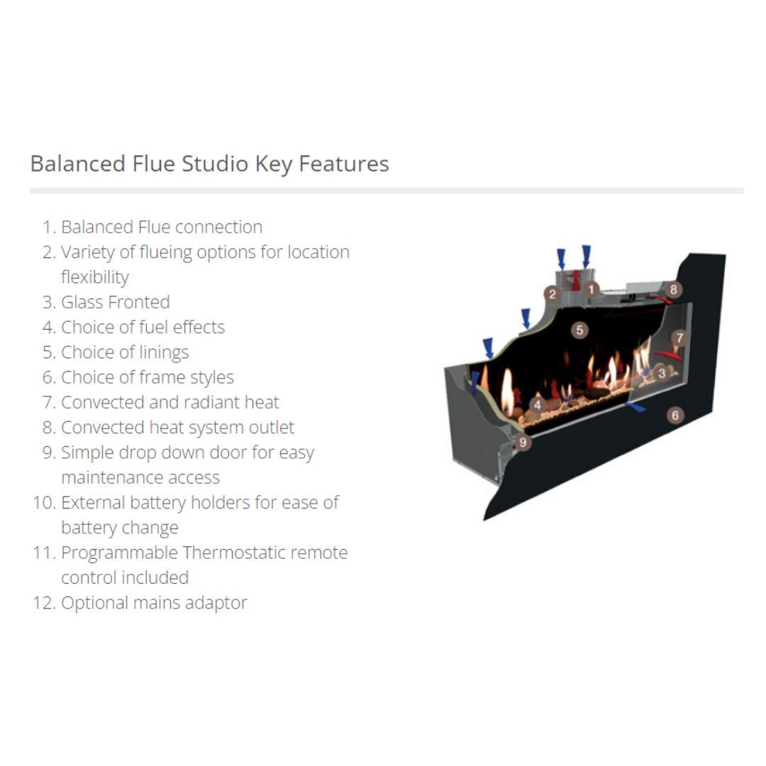 Gazco Studio 3 Balanced Flue Natural Gas Fire