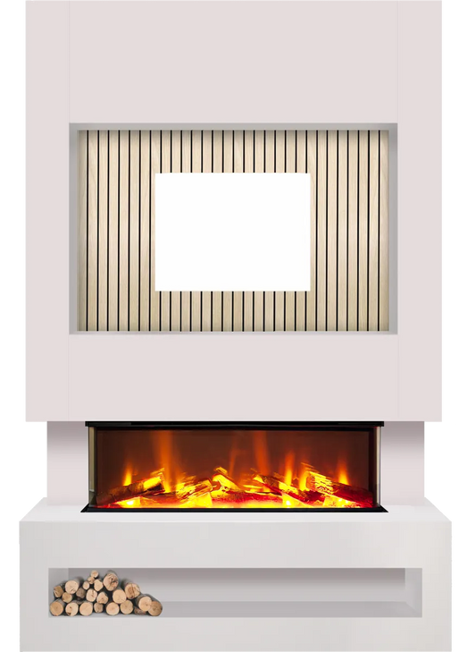 Celsi S1000 White & Oak Media Wall Suite