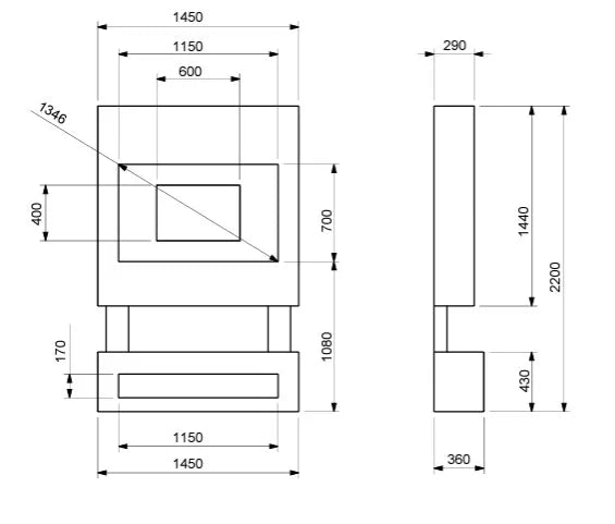 Celsi S1000 Cupria Slate Media Wall Suite