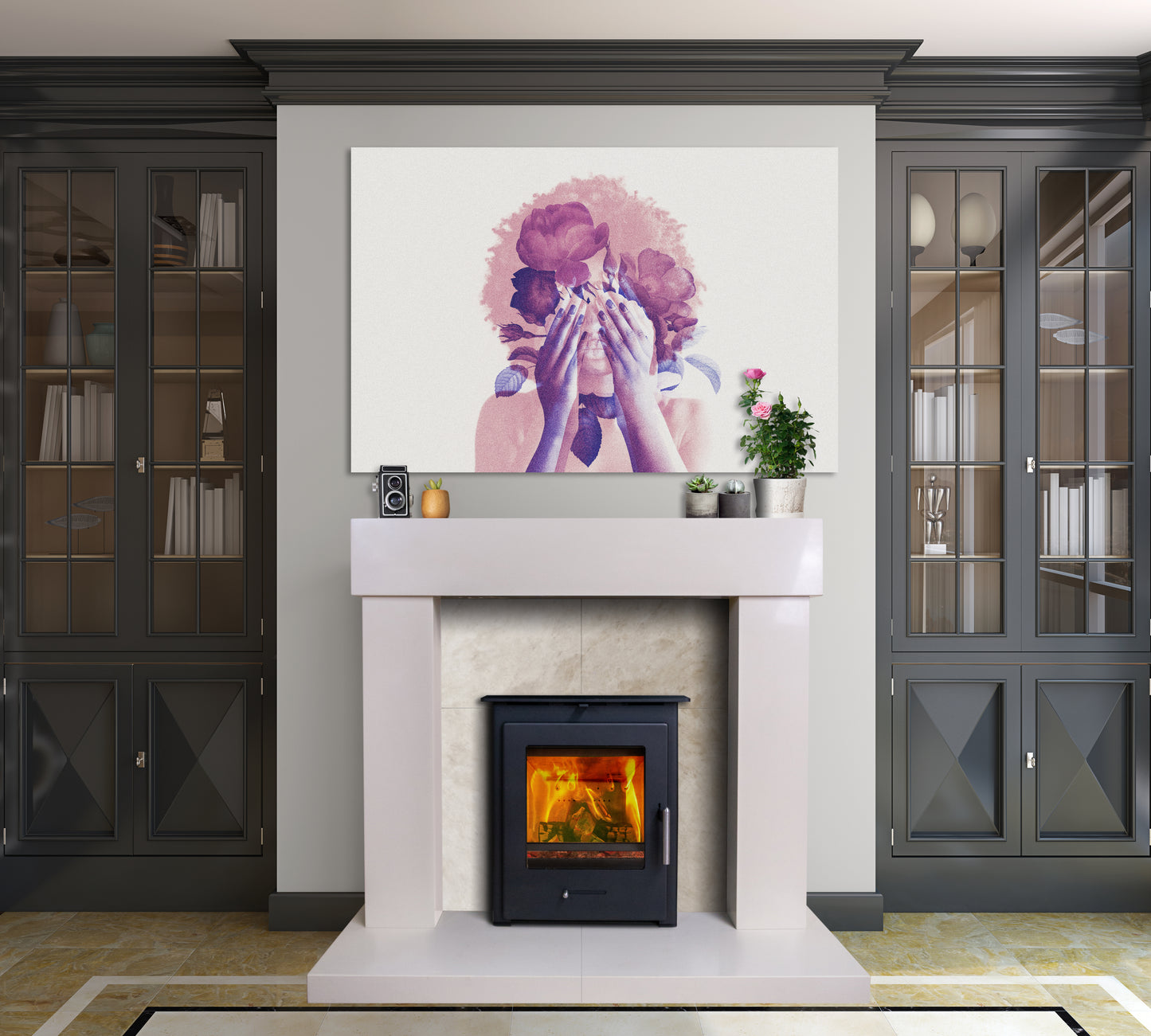 Pevex Slimline 30 Inset Tapered Back wood-burning stove with black finish