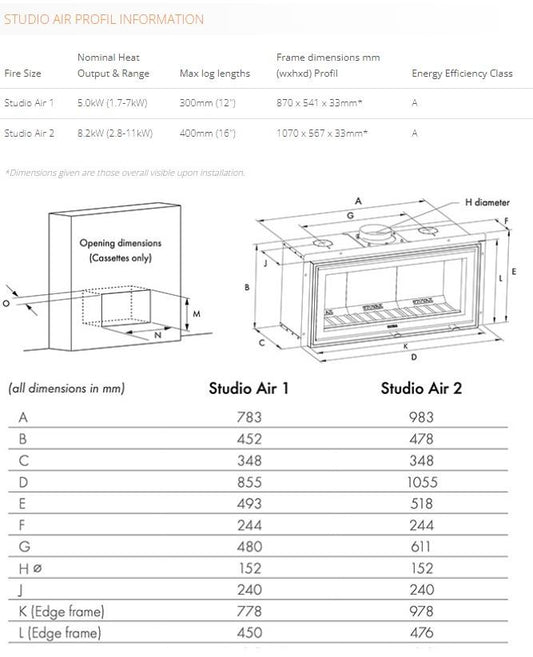Stovax Studio Air 1 Inset Wood Stove
