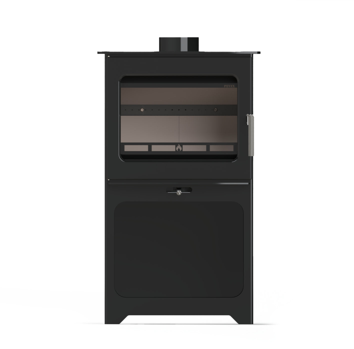 Pevex Woodbridge 5 Logstore wood-burning stove with integrated log storage