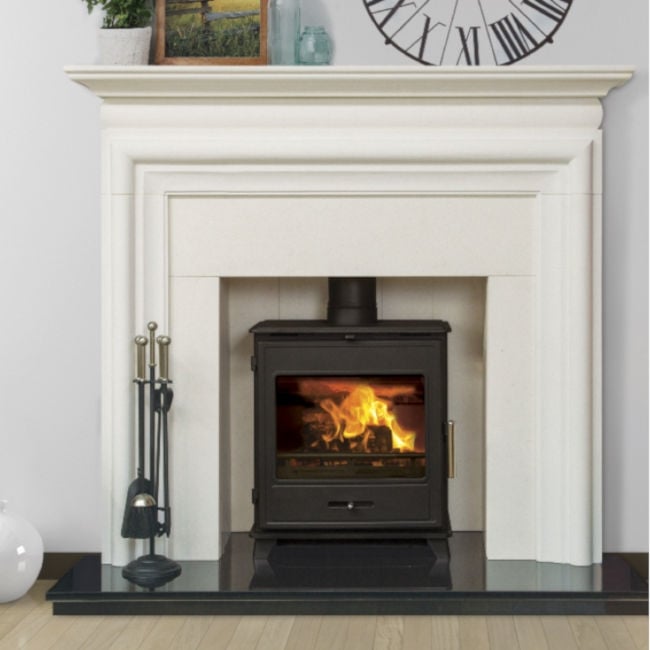 Pevex Bucklesham 50FS cast iron wood-burning stove with door and top plate
