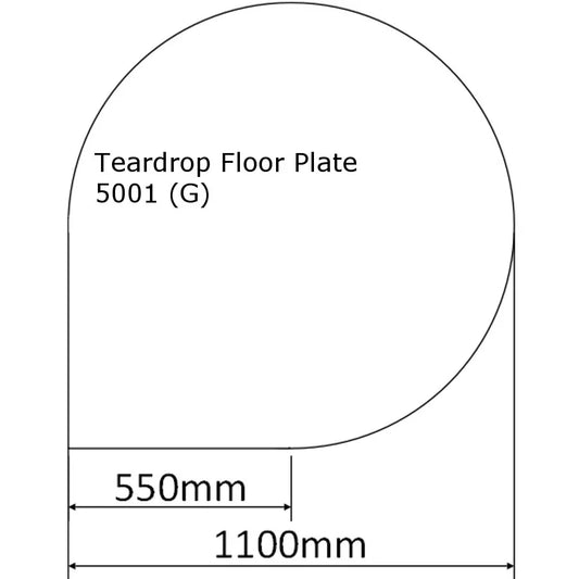 Westfire Teardrop Black Slate Effect Floor Plate