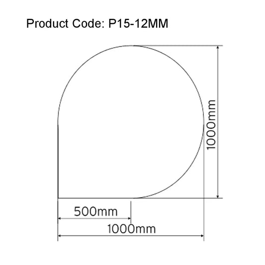 Teardrop 12mm Clear Glass Floor Plate