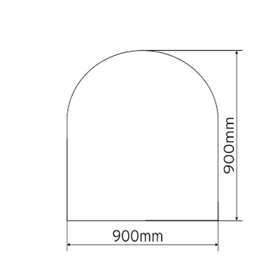 Semi-Circle 12mm Clear Glass Floor Plate