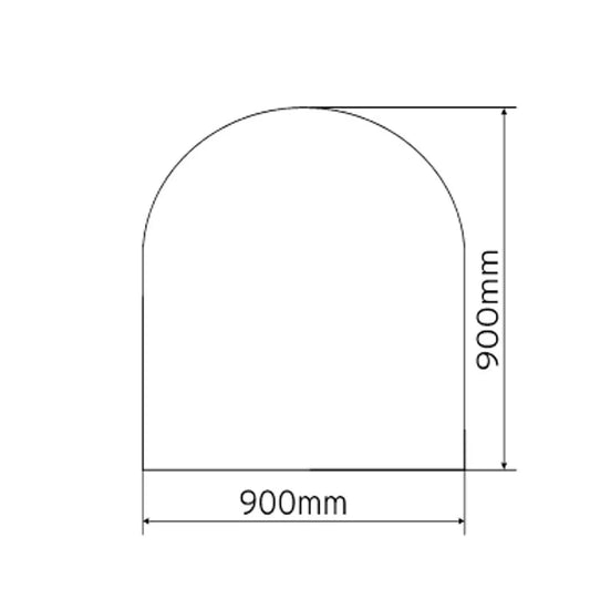 Semi-Circle 12mm Clear Glass Floor Plate