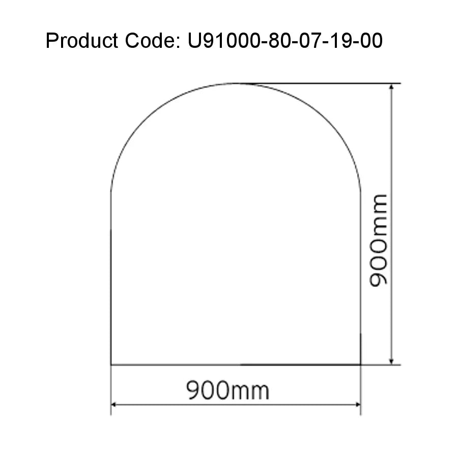 Westfire Semi-Circle 12mm Smoked Glass Floor Plate