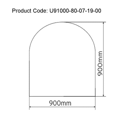 Westfire Semi-Circle 12mm Smoked Glass Floor Plate