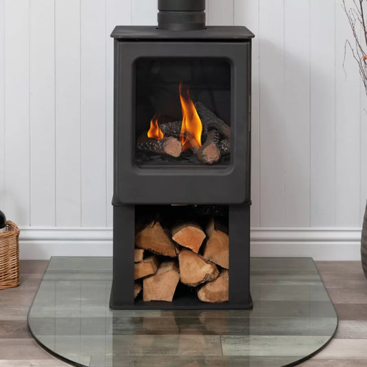 Mendip Ashcott Balanced Flue Log Store LPG Gas Stove