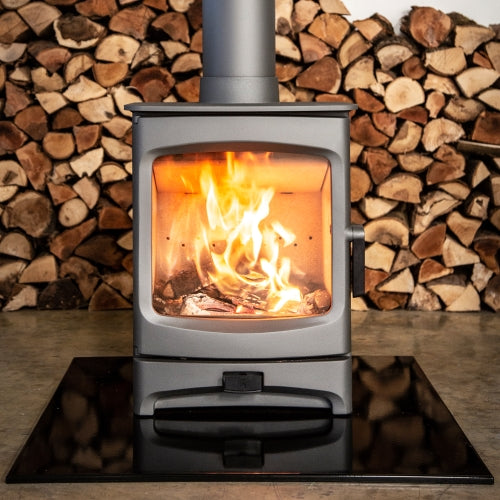 Vlaze Vitreous 248-HEARTH-B Hearth 800 x 850 - Enamel Black