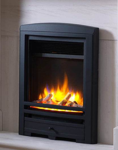 Ecoflame Electric Fire with Cast Arch Fascia in Black