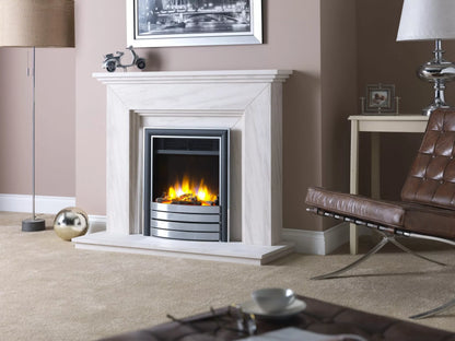 Charlton & Jenrick 16″ 3D Ecoflame Electric Fire in Chrome/Black with Elite Fascia