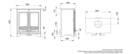 Henley Stoves Hampton 5kW Twin Door Wood burning (Eco)