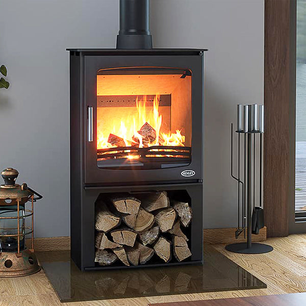Henley Stove Hazelwood 5kW Landscape W/ Logbox (wood burning)