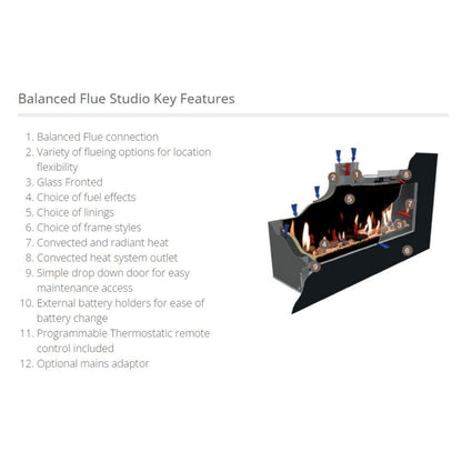 Gazco Studio 3 Balanced Flue Natural Gas Fire