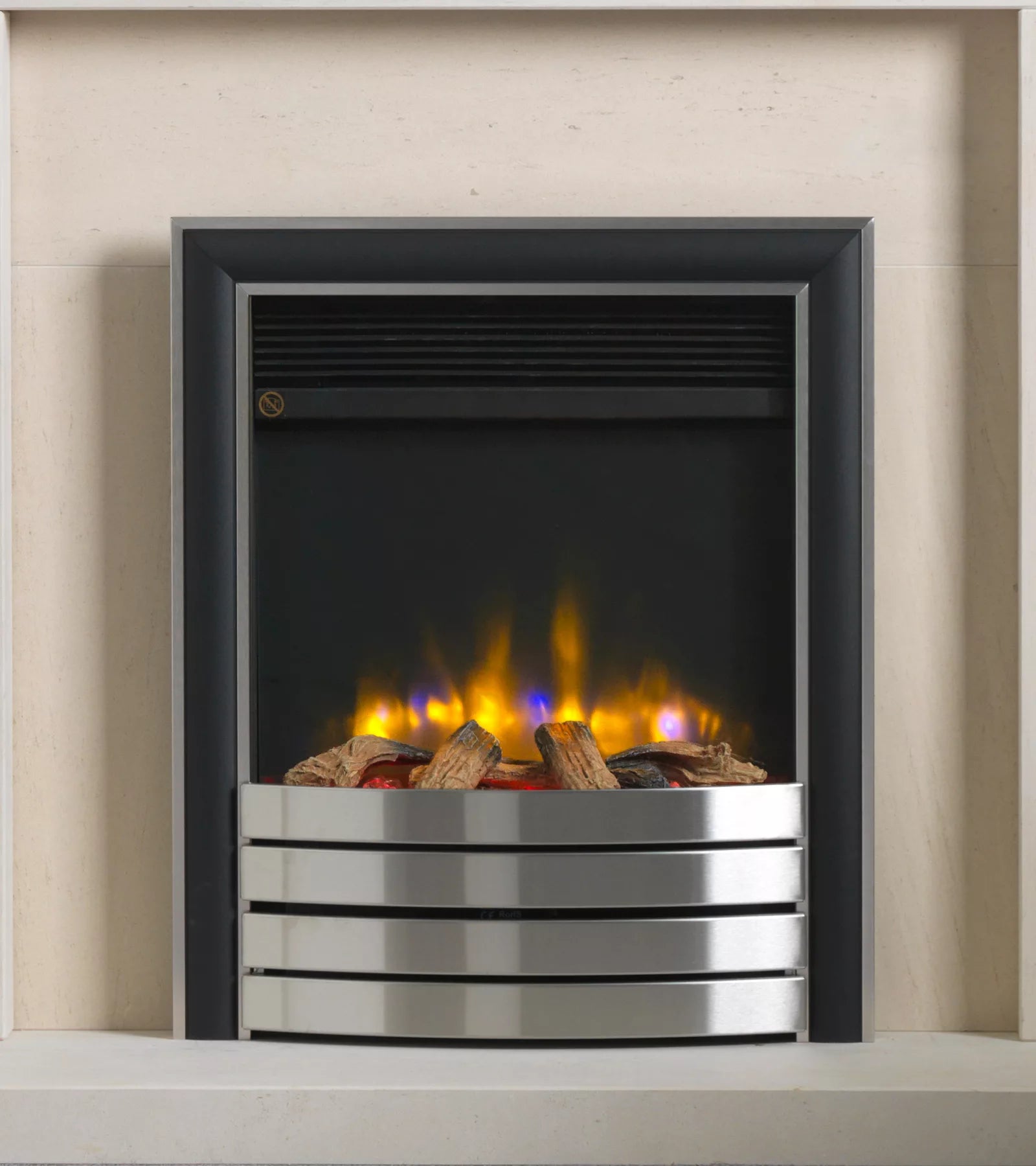 Ecoflame Electric Fire with Satin/Black Elite Fascia
