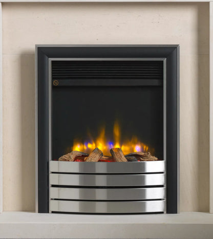 Ecoflame Electric Fire with Satin/Black Elite Fascia