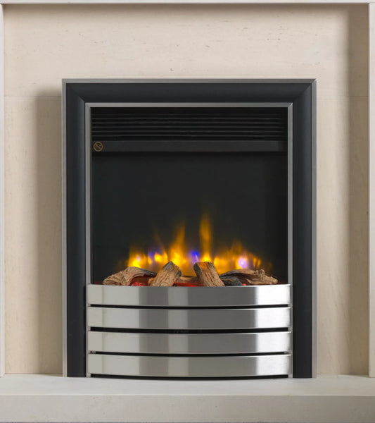Ecoflame Electric Fire with Satin/Black Elite Fascia