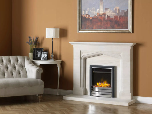 Charlton & Jenrick 16″ 4D Ecoflame Electric Fire with Chrome/Black Elite Fascia