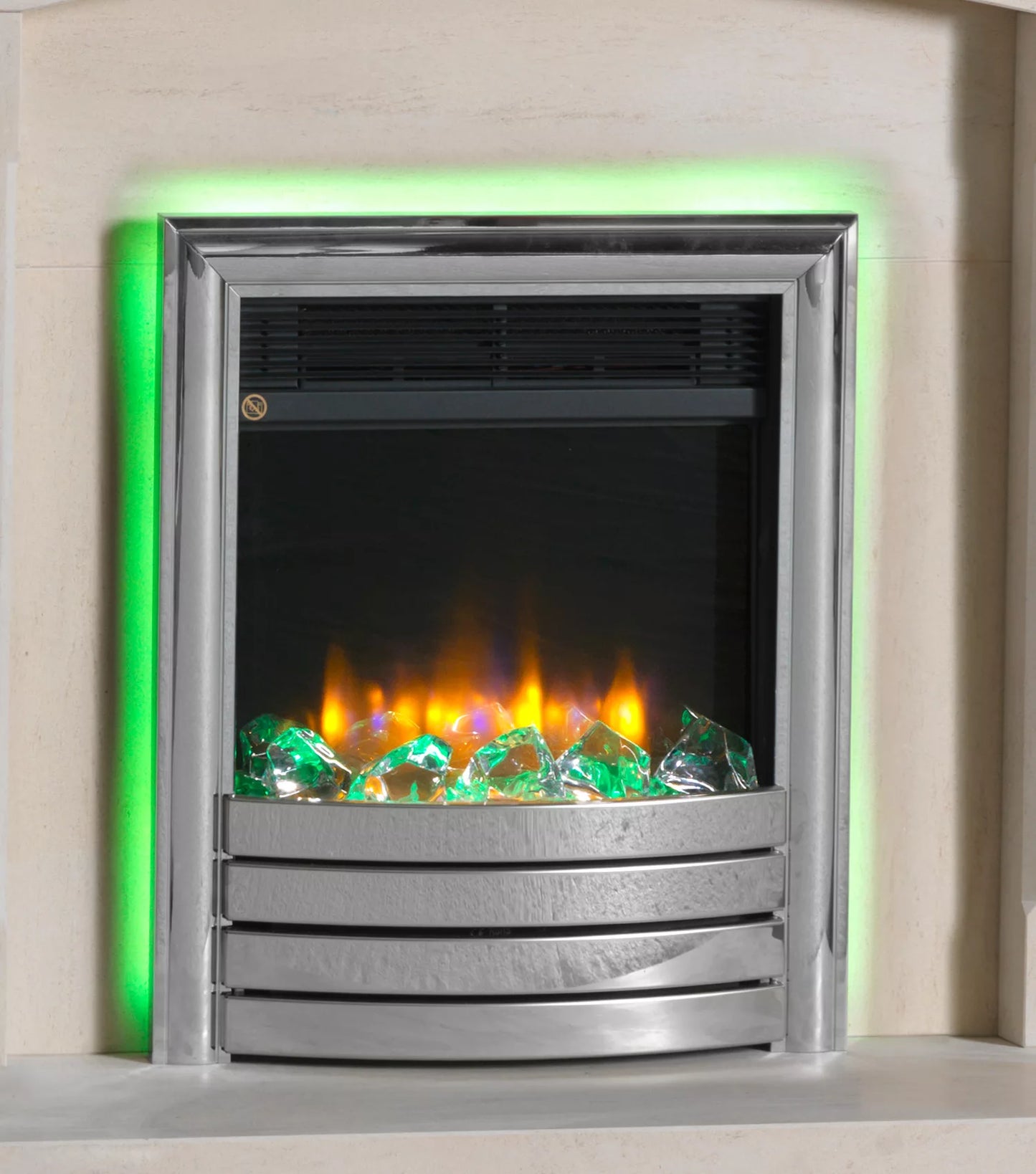 Ecoflame Electric Fire with all Chrome Elite Fascia