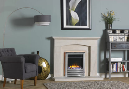 Charlton & Jenrick 16″ 4D Ecoflame Electric Fire with Elite Fascia & Lights in all Chrome