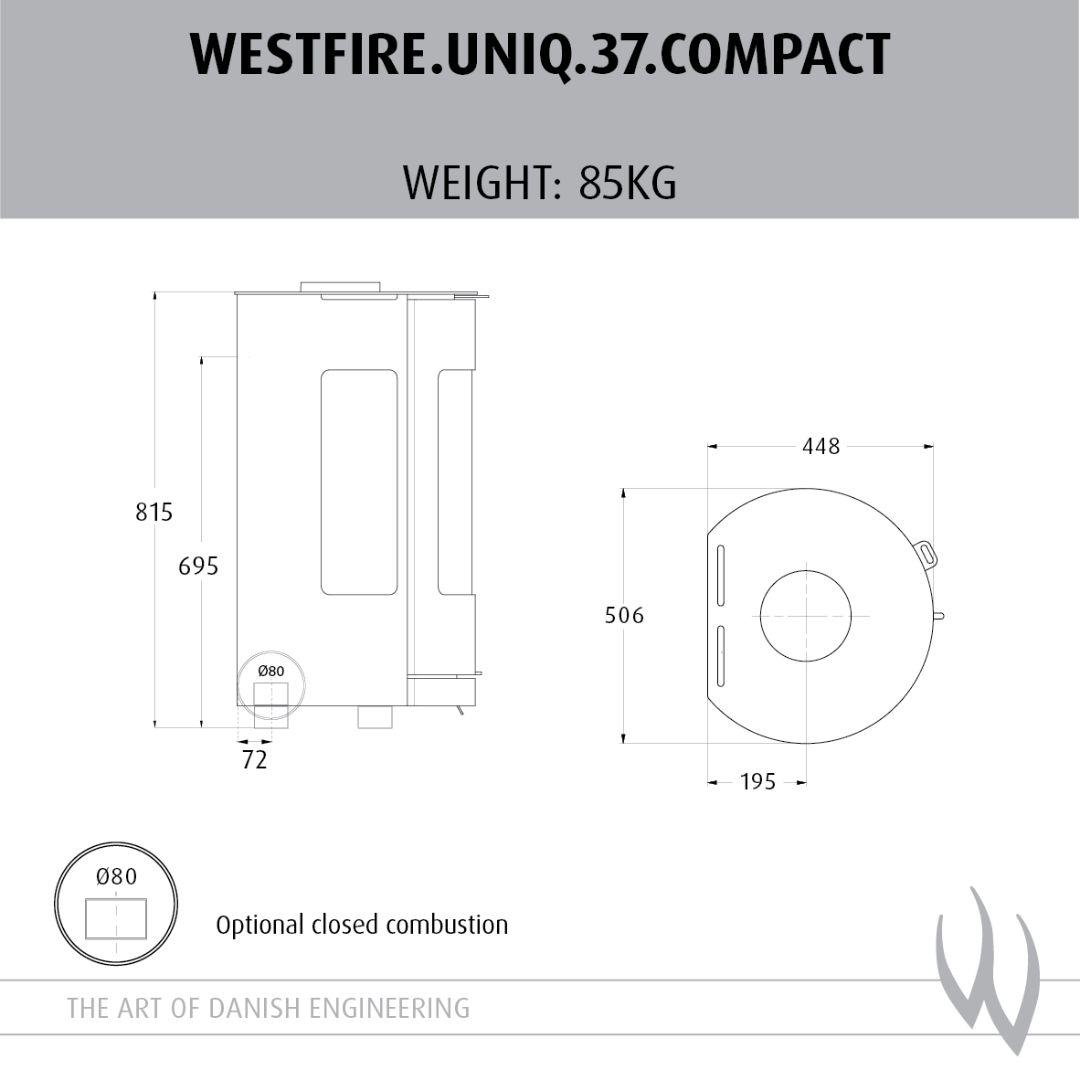 Westfire Uniq 37 Compact Closed Combustion Wood Stove