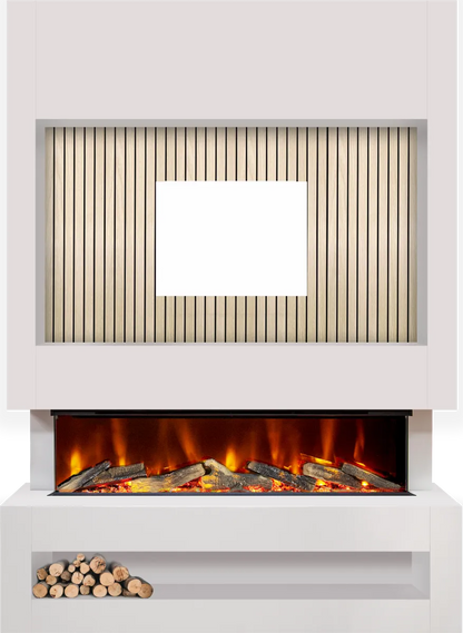 Celsi S1250 White & Oak Media Wall Suite