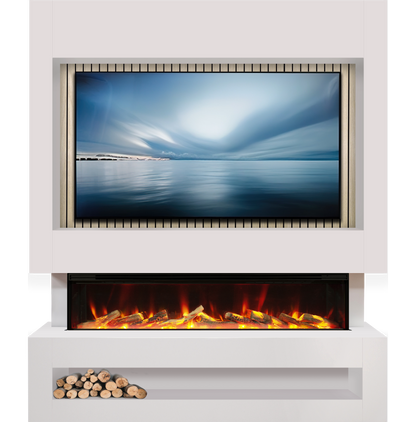 Celsi S1600 White & Oak Media Wall Suite