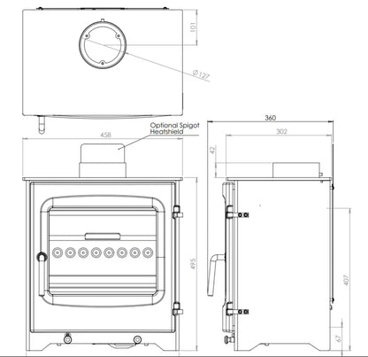 Charlton & Jenrick Go Eco Excel 5KW Wide Low Lintel Stove