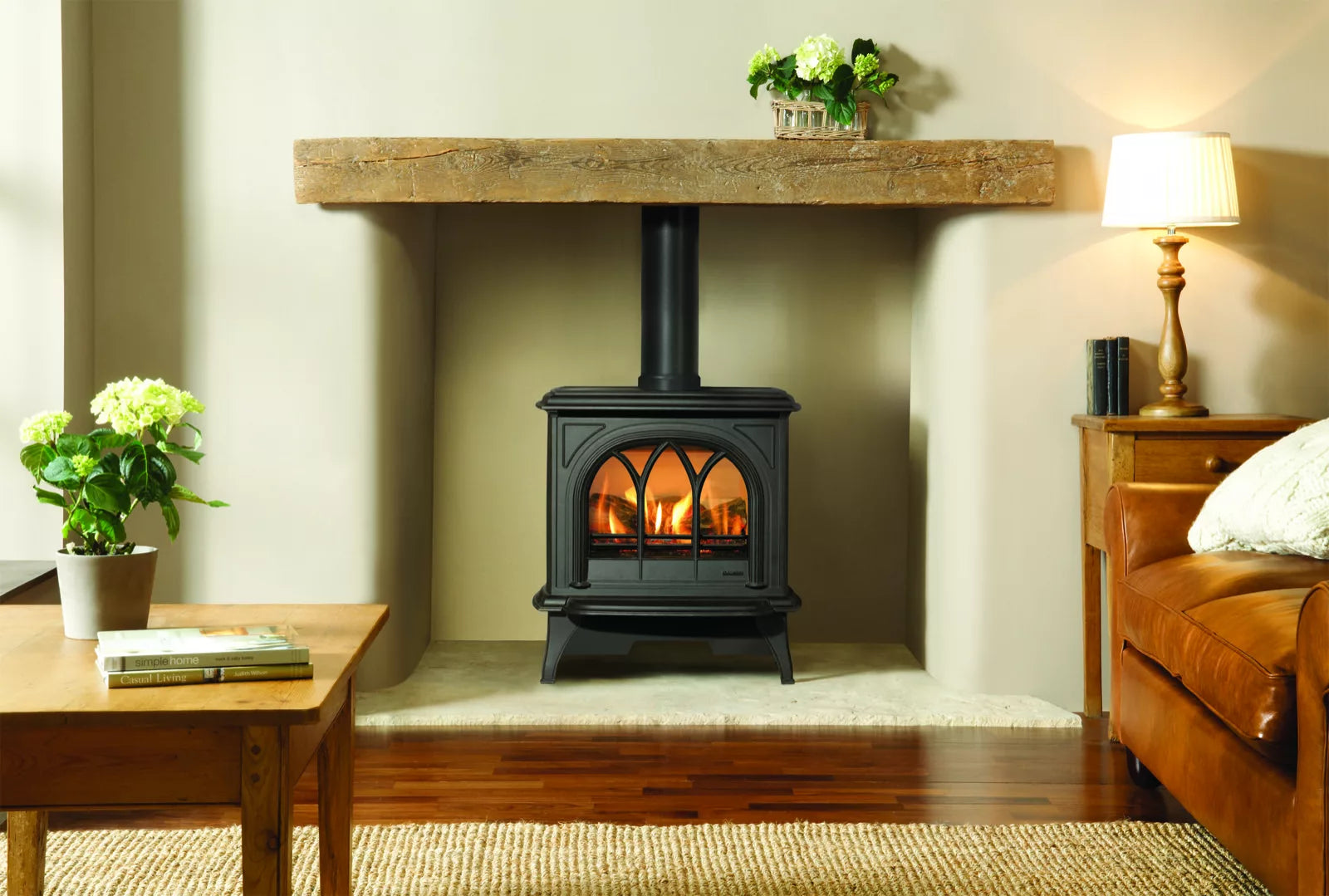 Gazco Huntingdon 30 Tracery Door Conventional Flue Natural Gas