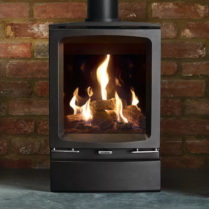 Gazco Vogue Midi Black Glass Conventional LPG Stove