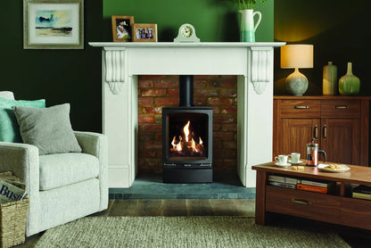 Gazco Vogue Midi Black Glass Conventional Natural Gas Stove