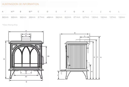 Stovax Huntingdon 30 Tracery Door Wood Stove