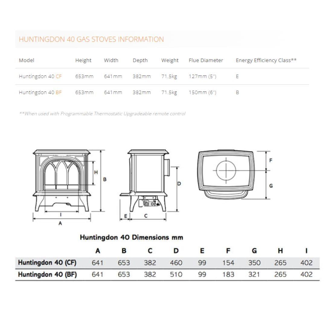 Gazco Huntingdon 40 Clear Balanced Flue Natural Gas Stove