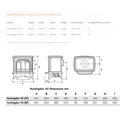 Gazco Huntingdon 40 Clear Conventional Flue LPG Stove