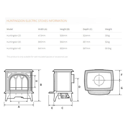 Gazco Huntingdon 40 Tracery Electric Stove