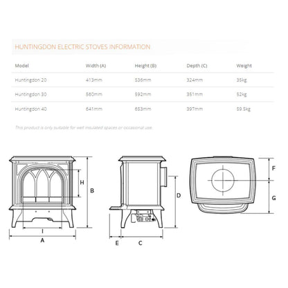 Gazco Huntingdon 30 Clear Electric Stove