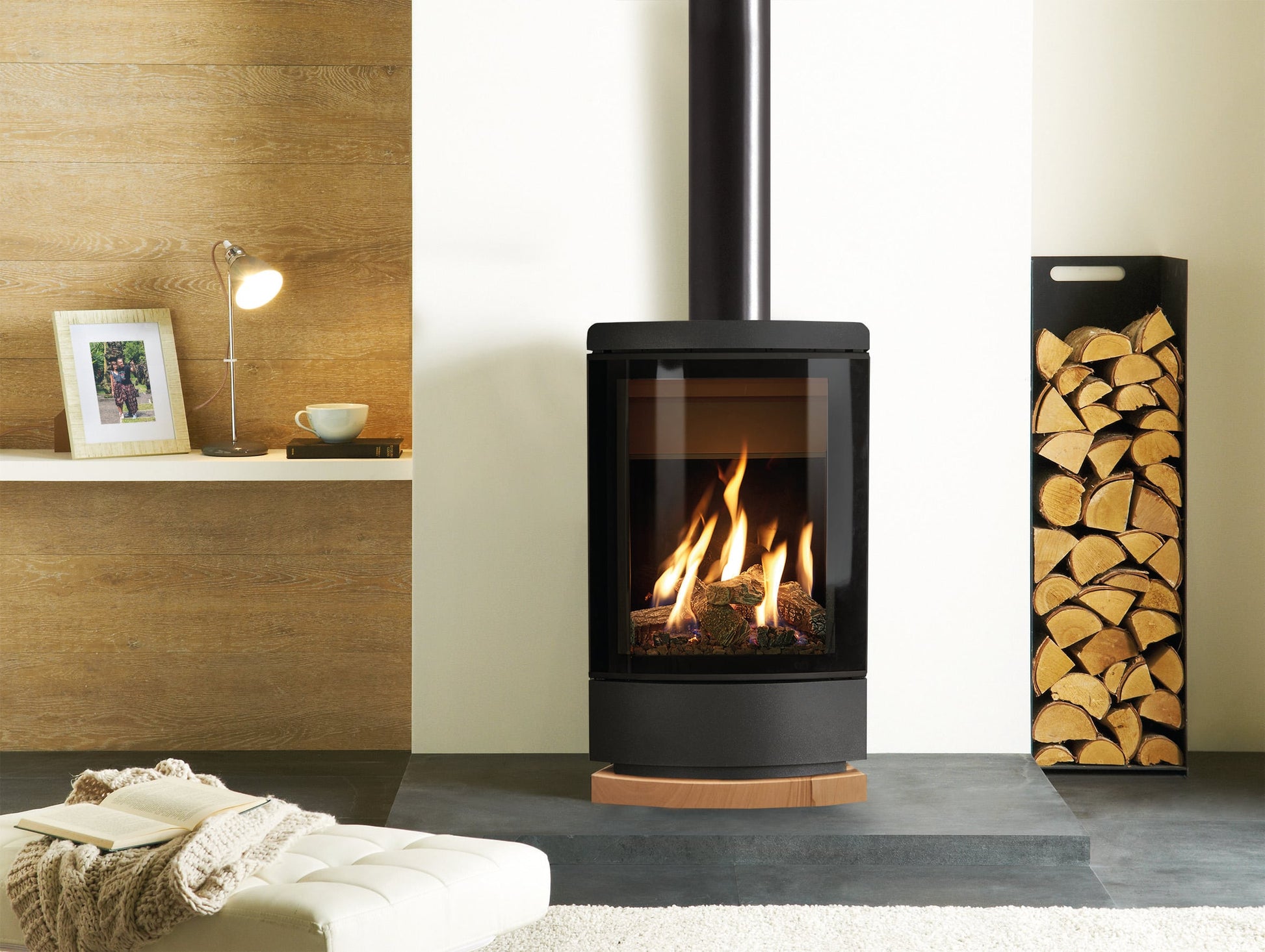 Gazco Loft Log Effect Balanced Flue Natural Gas Stove