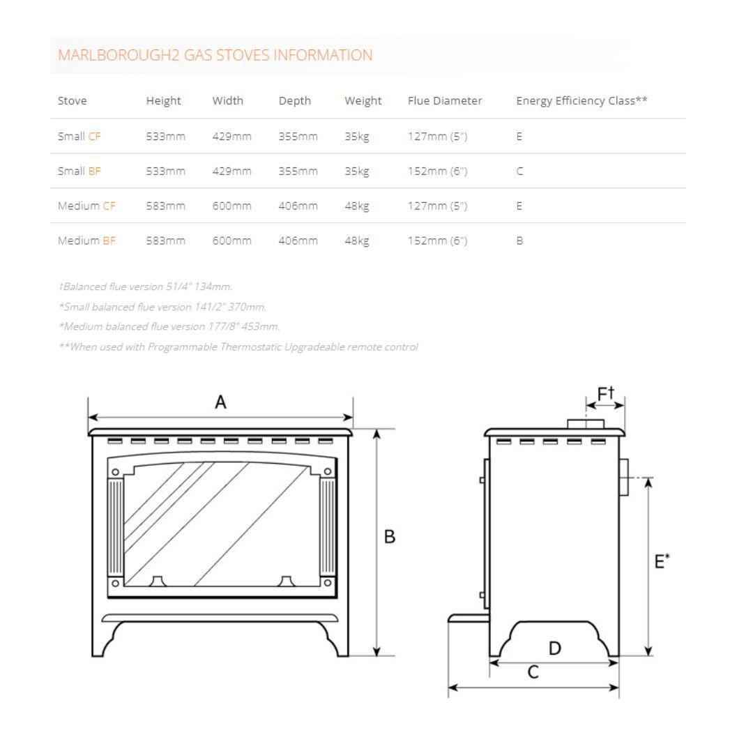 Gazco Medium Marlborough2 Conventional Flue Natural Gas Stove