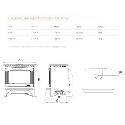 Gazco Small Marlborough2 Electric Stove