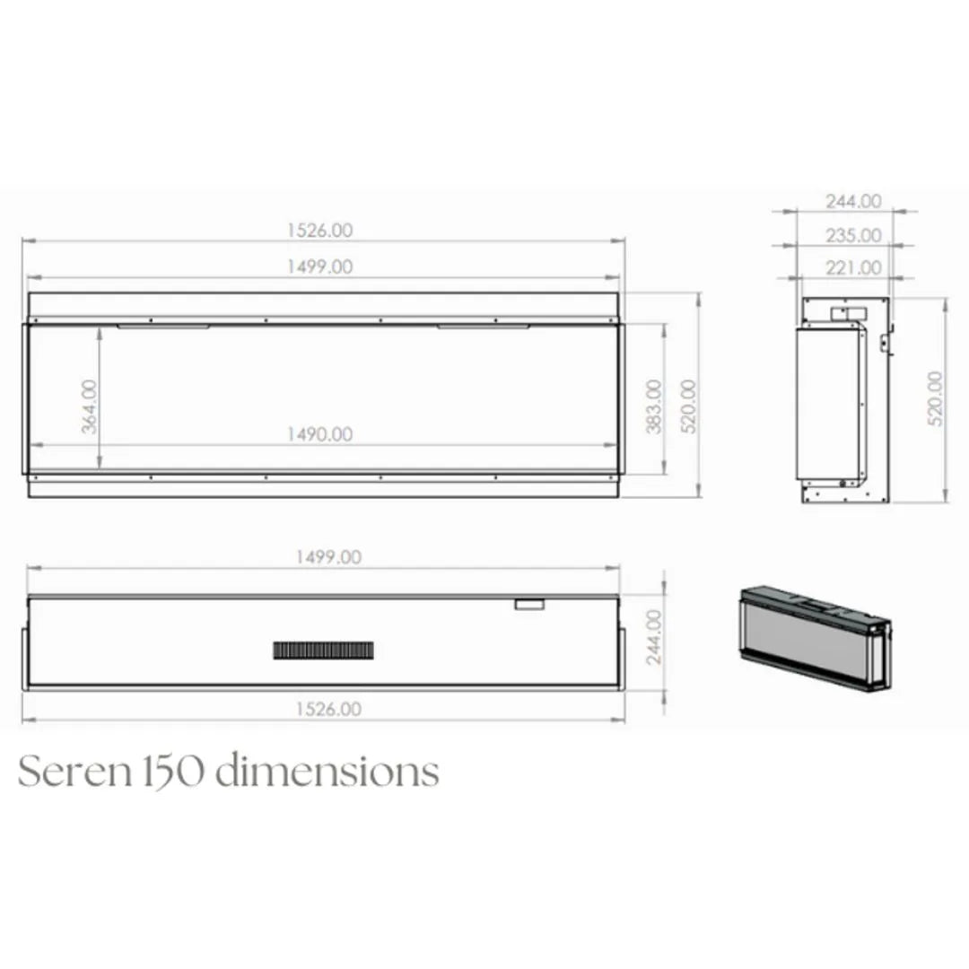 Dimensions of the ACR Seren 150