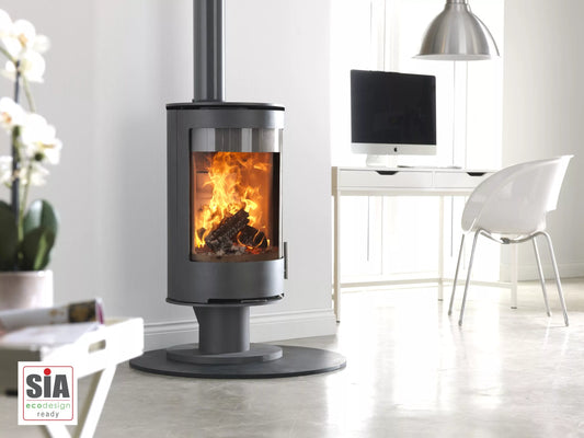 Purevision Black PVR Cylinder Low Pedestal Stand