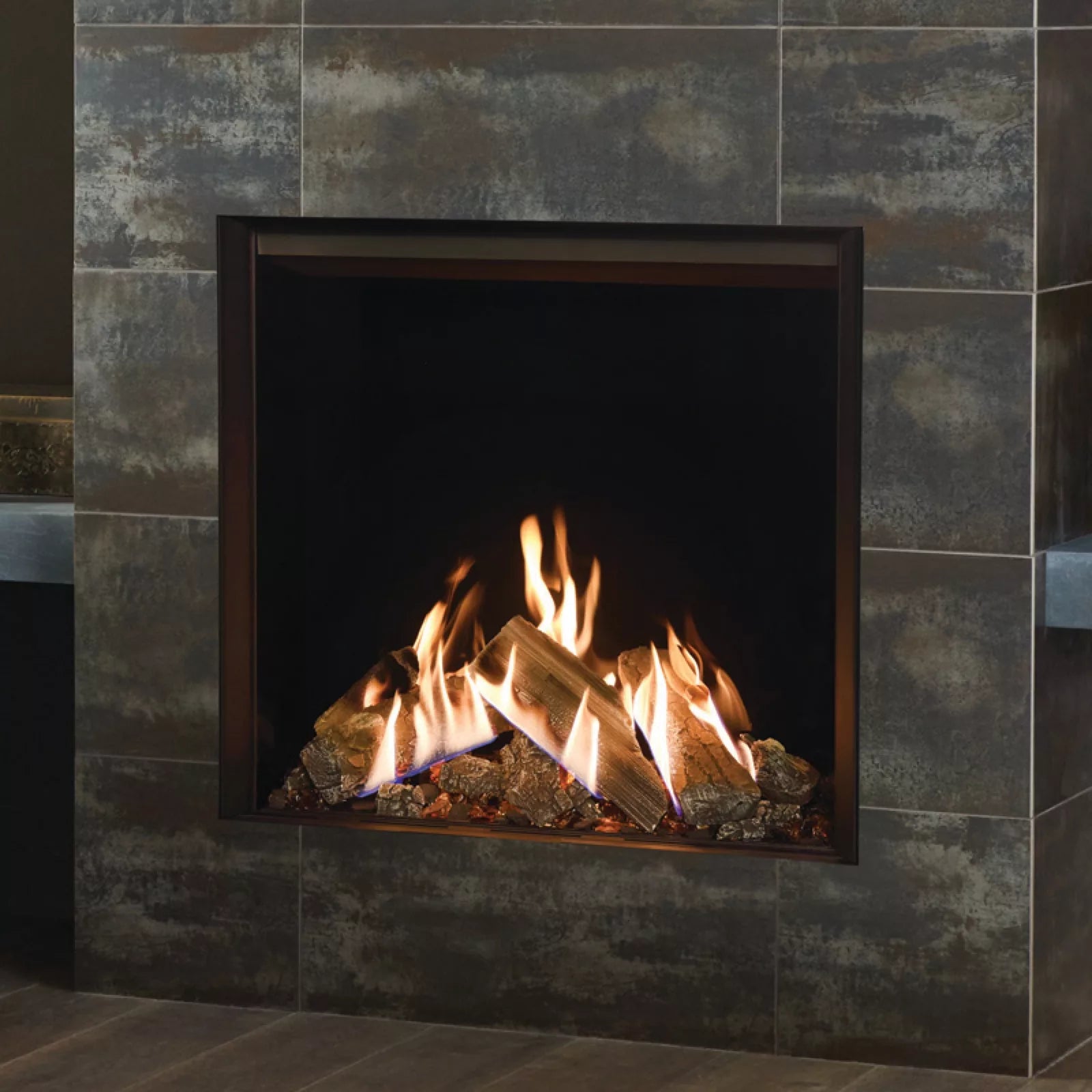 Gazco Reflex 75T Black Reeded Balanced Flue LPG Fire
