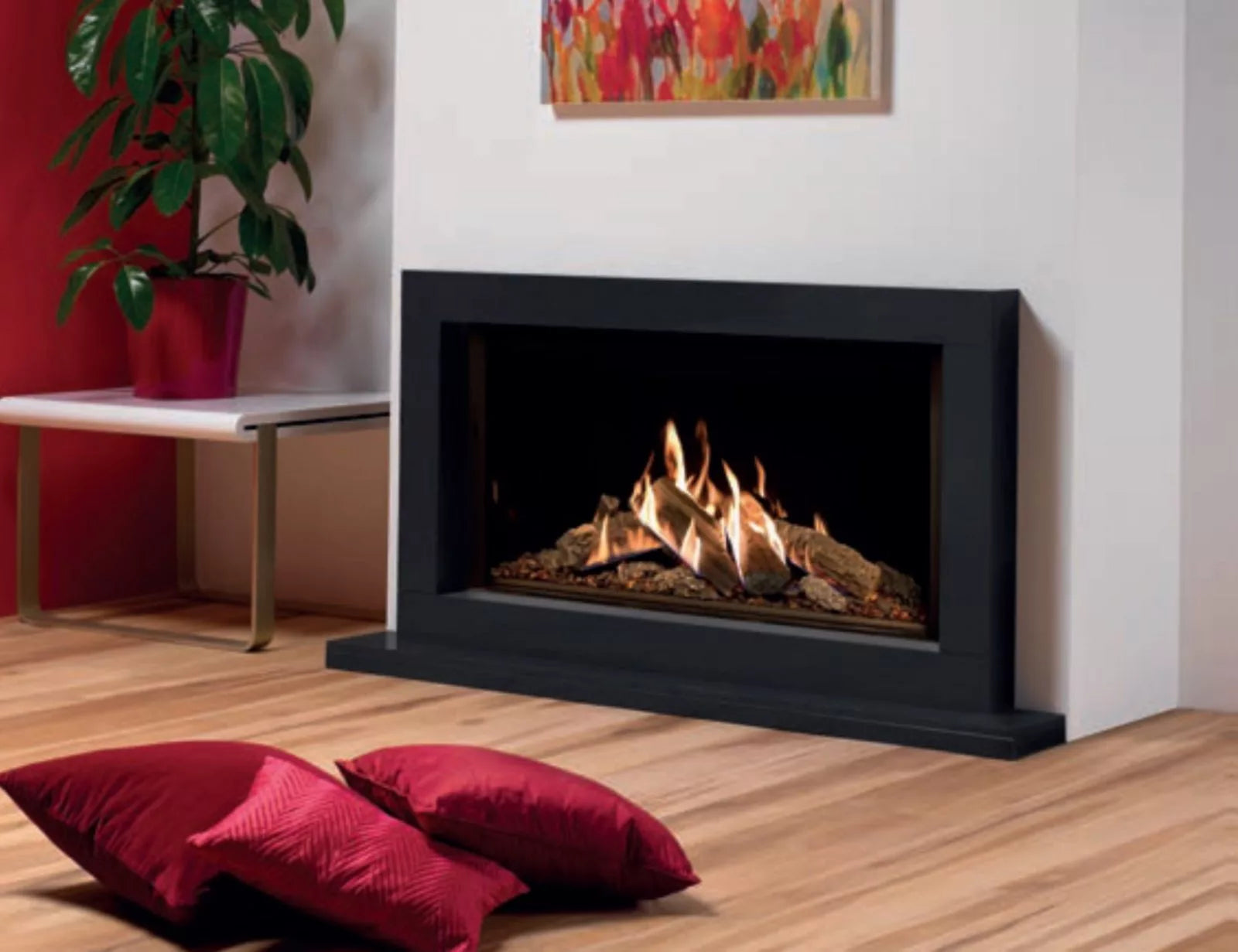 Gazco Reflex 105 Black Glass Balanced Natural Gas Fire