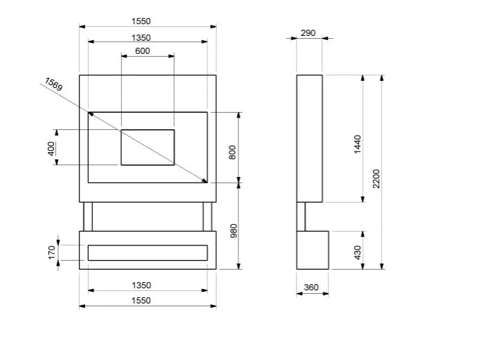 Celsi S1250 White & Oak Media Wall Suite