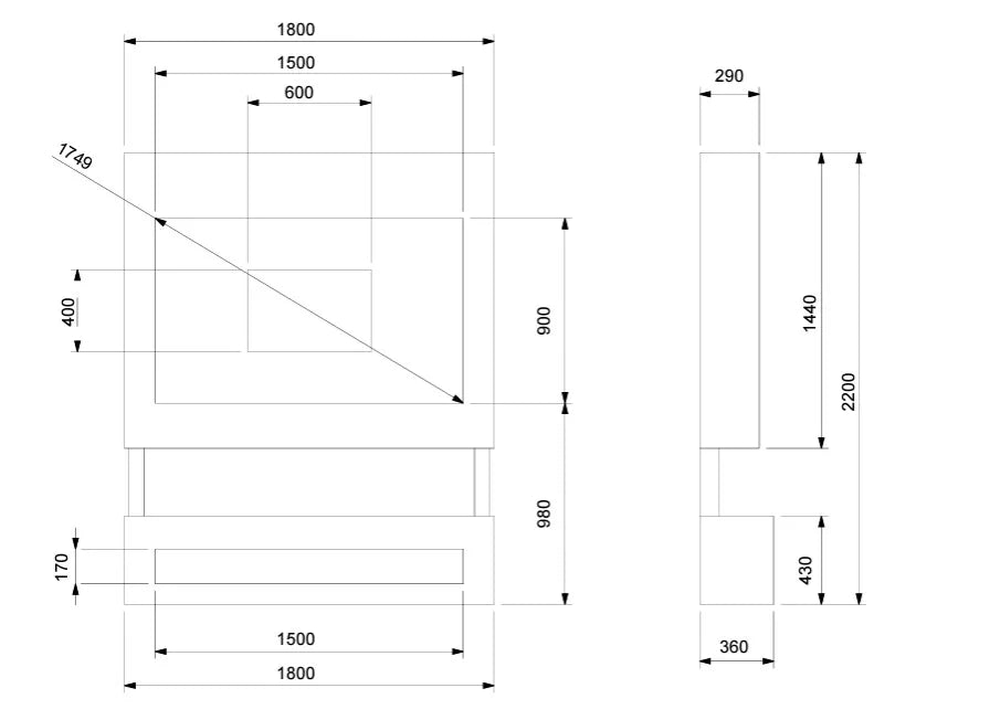 Celsi S1600 White & Oak Media Wall Suite