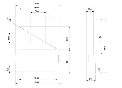 Celsi S1600 White & Oak Media Wall Suite